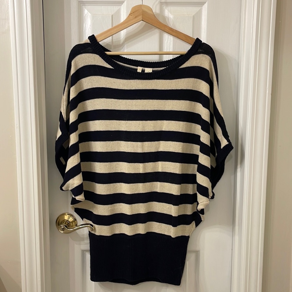Anthropologie | Moth Navy and ivory striped sweater, size XS in great condition!
